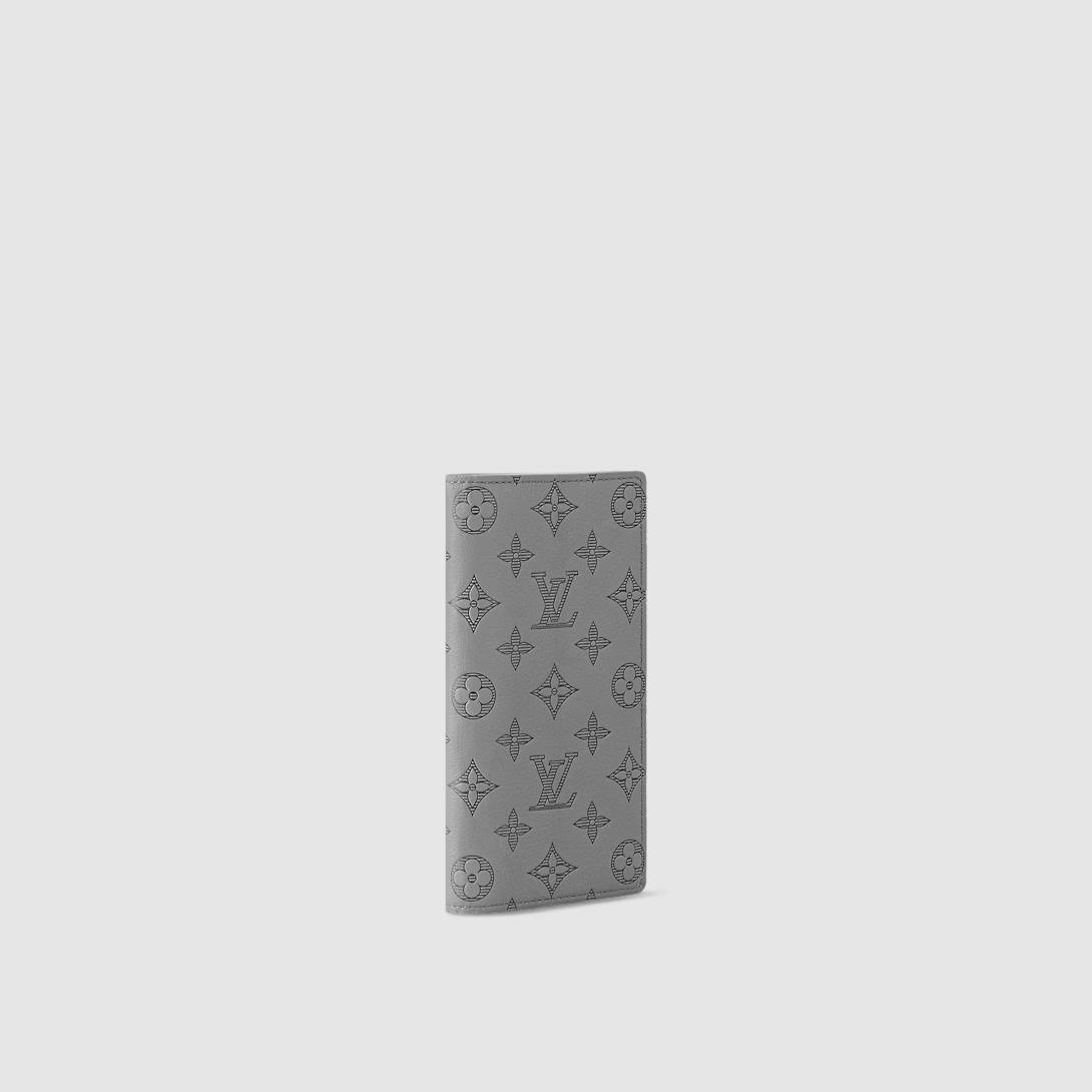 Ví Louis Vuitton Brazza Wallet Monogram Shadow Leather Nam Xám